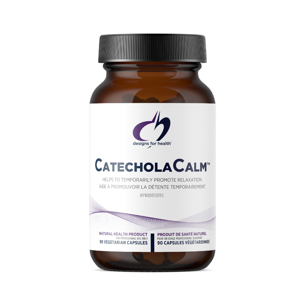 Bottle of Designs for Health CatecholaCalm 90 Vegetarian Capsules