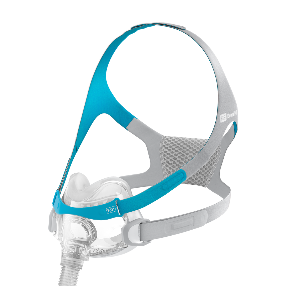 Side view of the F&P Evora Full Face CPAP Mask