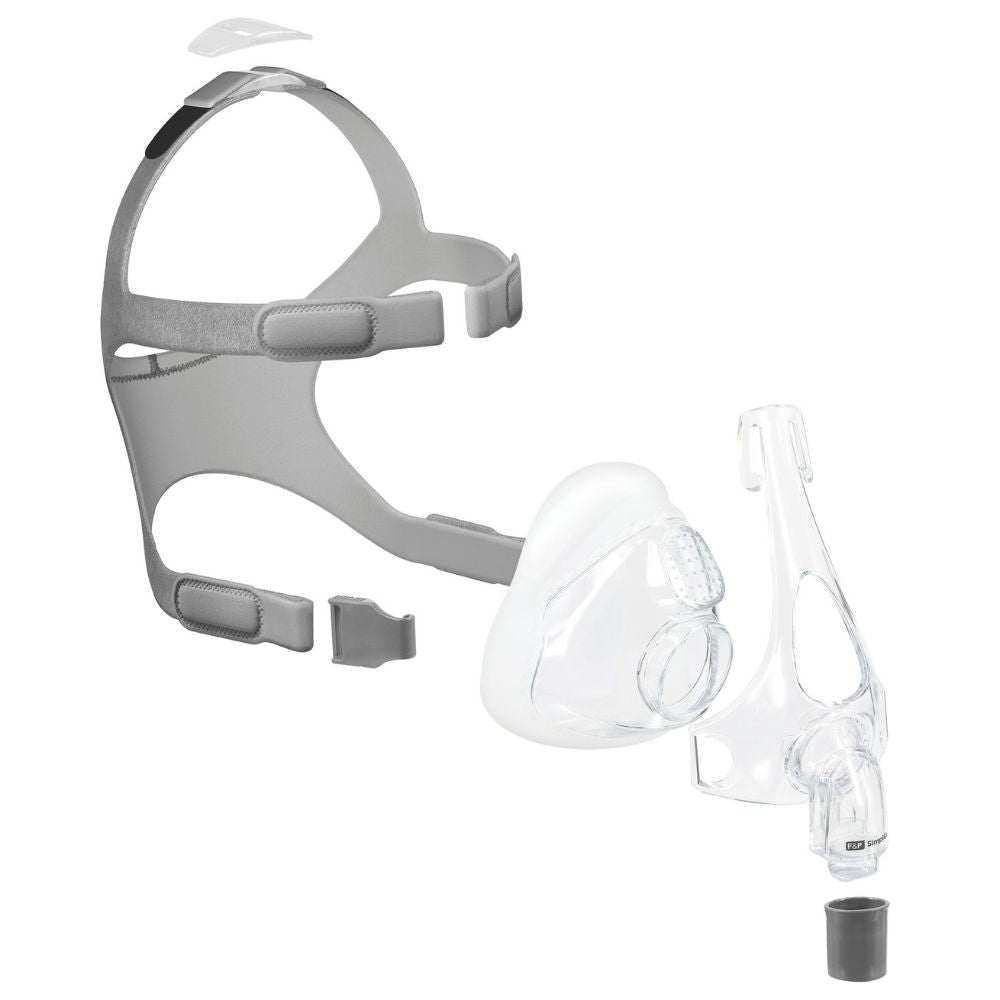 Individual components of the F&P Simplus Full Face CPAP Mask
