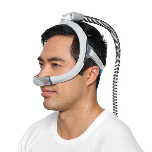 Side view of a person wearing the ResMed AirFit N30i nasal mask