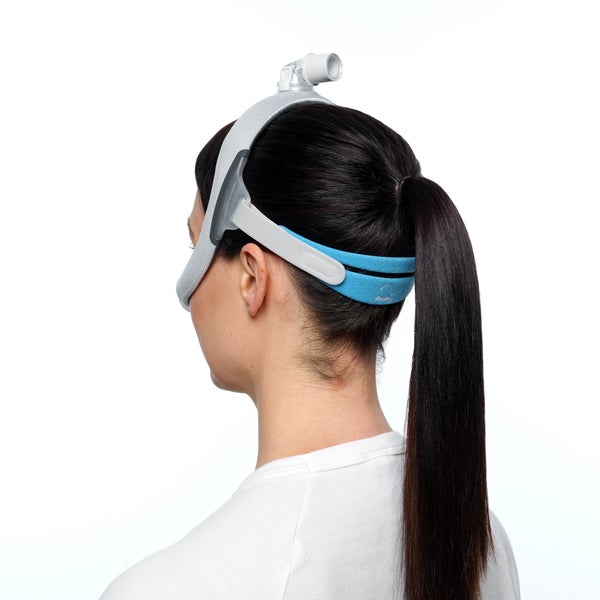 Back view of a person wearing the ResMed AirFit N30i nasal mask