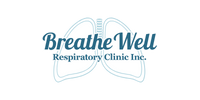 Logo of Breathe Well Respiratory Clinic Inc with a blue and white design