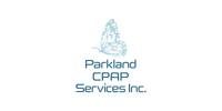 Logo of Parkland CPAP Services Inc. with a blue and white design