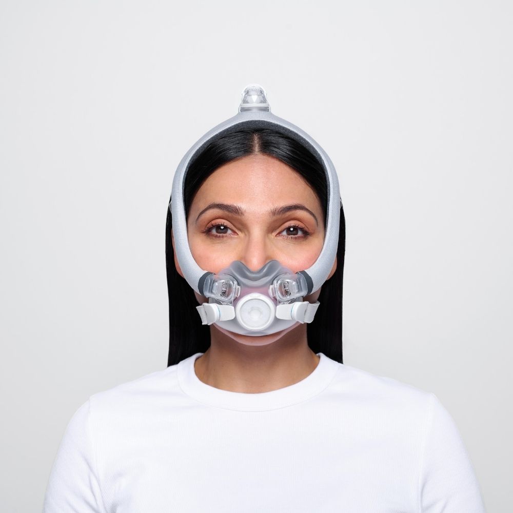 Person wearing the Resmed AirTouch F30i full face mask