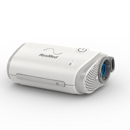Bottom view of the ResMed AirMini travel CPAP device