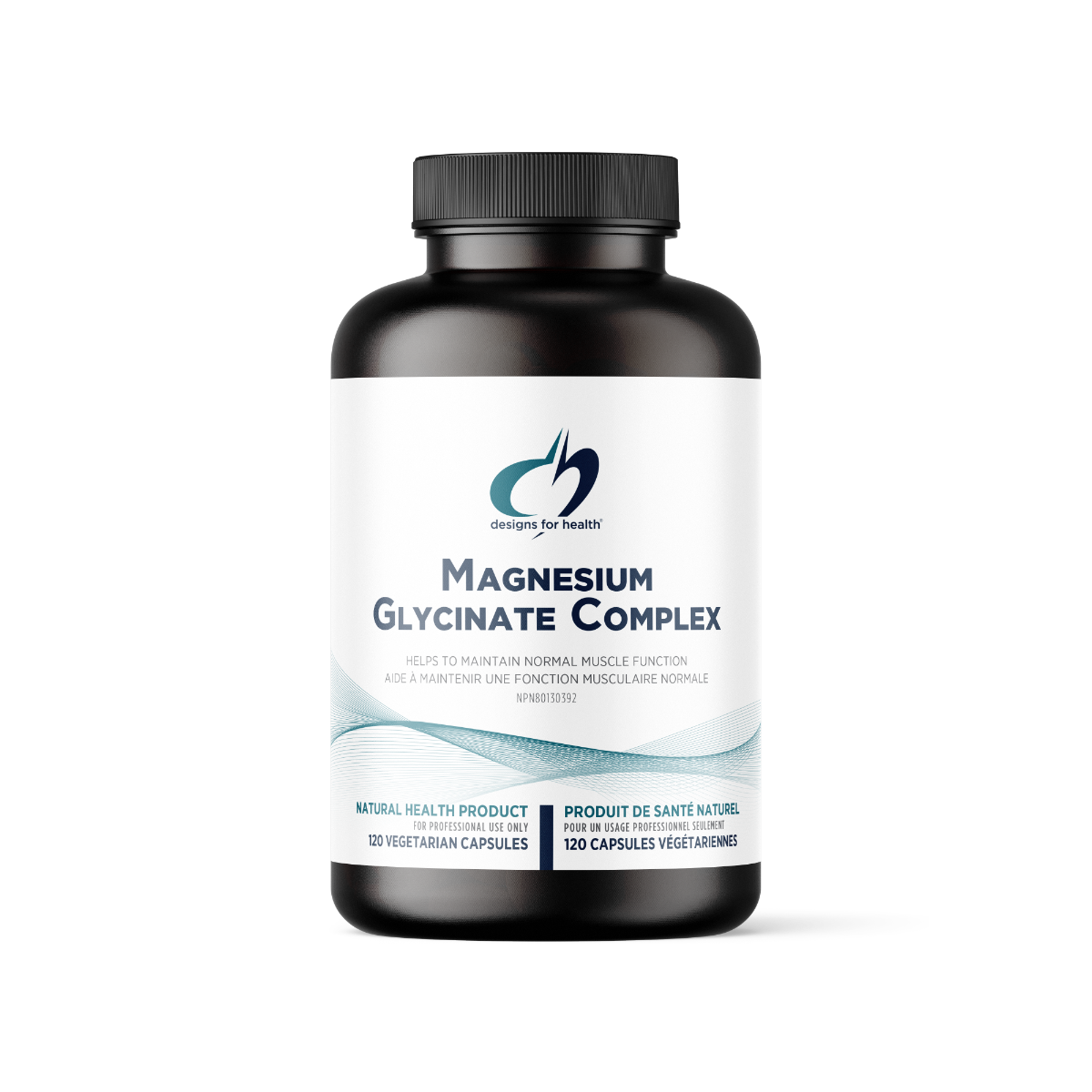Bottle of Designs for Health Magnesium Glycinate Complex 120 Vegetarian Capsules