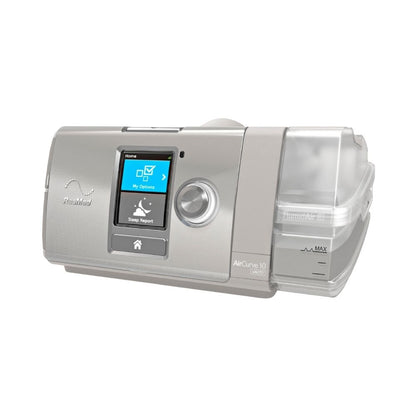 Side view of the ResMed AirCurve 10 VAuto BiPAP machine