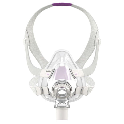 ResMed AirFit F20 for Her full face CPAP mask with purple accents