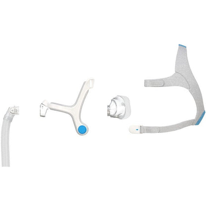 Individual components of the ResMed AirFit N20 nasal CPAP mask