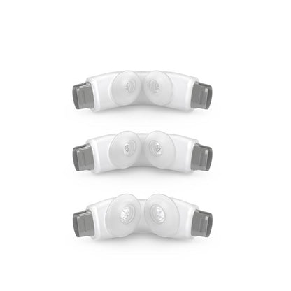 Inside view of all three sizes of the ResMed AirFit P30i nasal pillow cushion