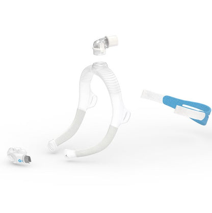 Individual components of the ResMed AirFit P30i nasal pillow CPAP mask