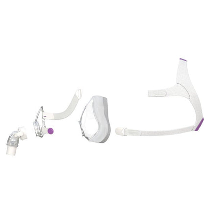 Individual components of the ResMed AirTouch F20 for Her full face CPAP Mask