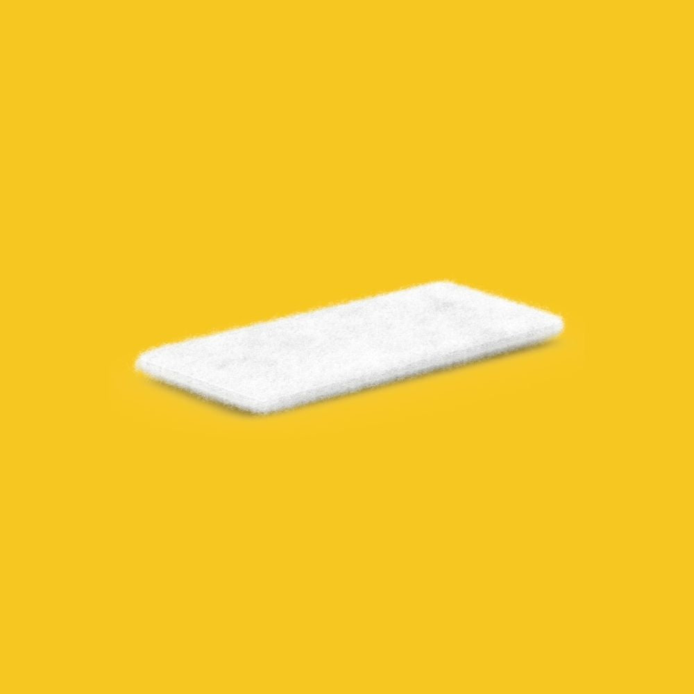 CPAP air filter on a yellow background