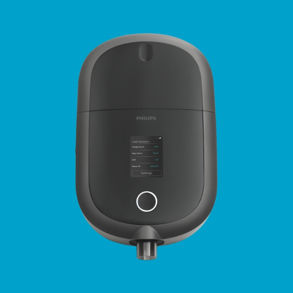 Philips Respironics DreamStation 2 CPAP Machine against a blue background