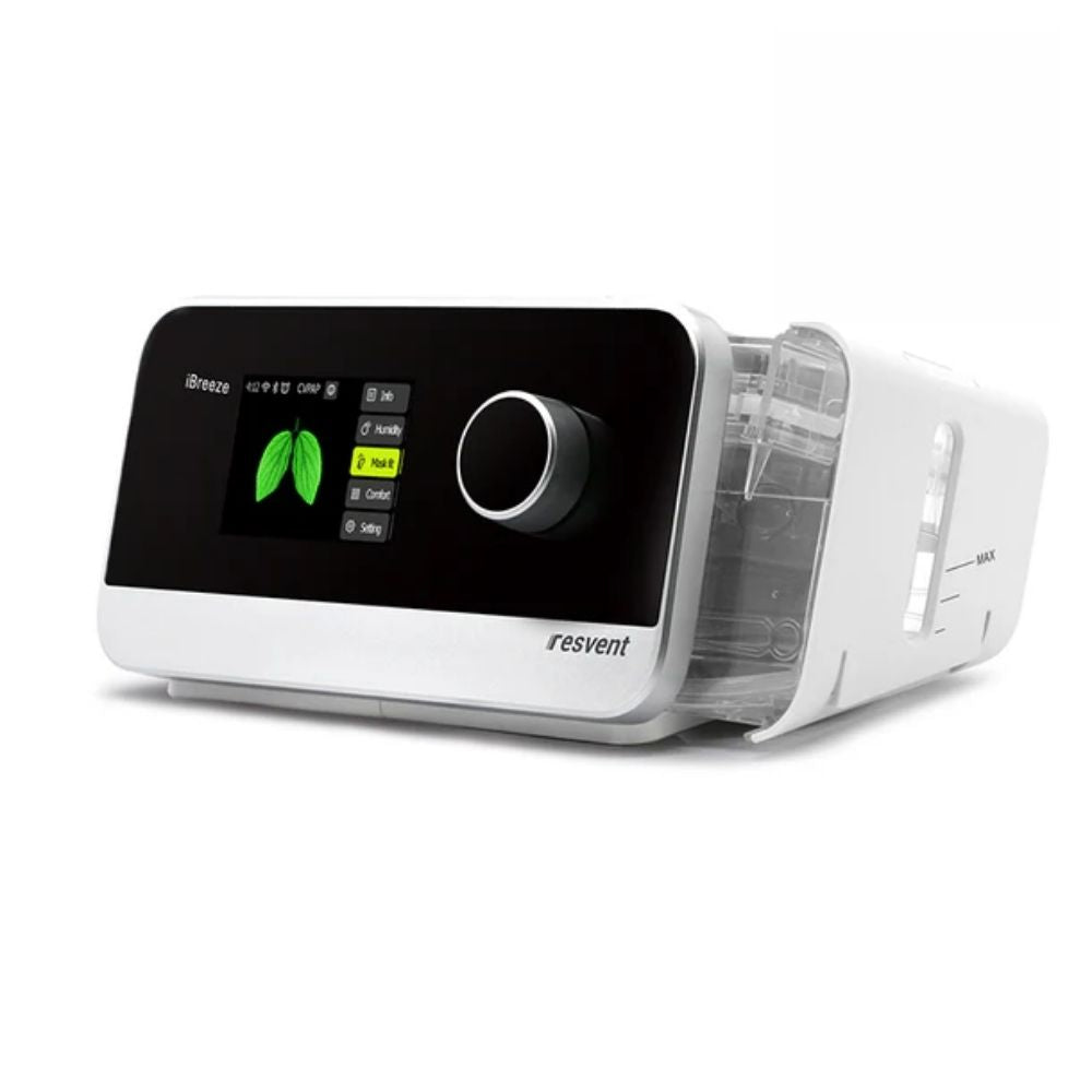 Resvent iBreeze Auto CPAP Machine with water chamber exposed