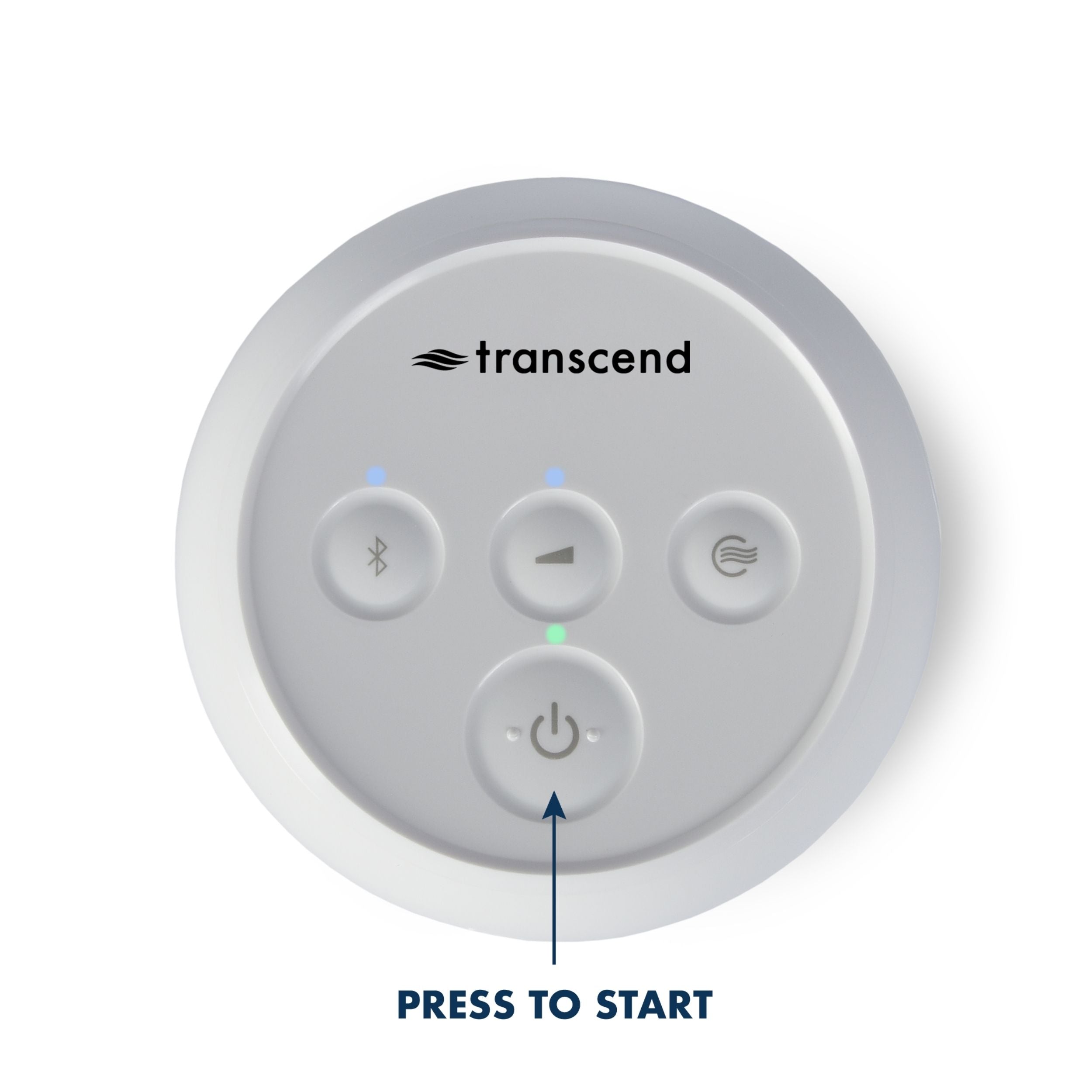 Transcend Micro Travel CPAP device with Start/Power button highlighted