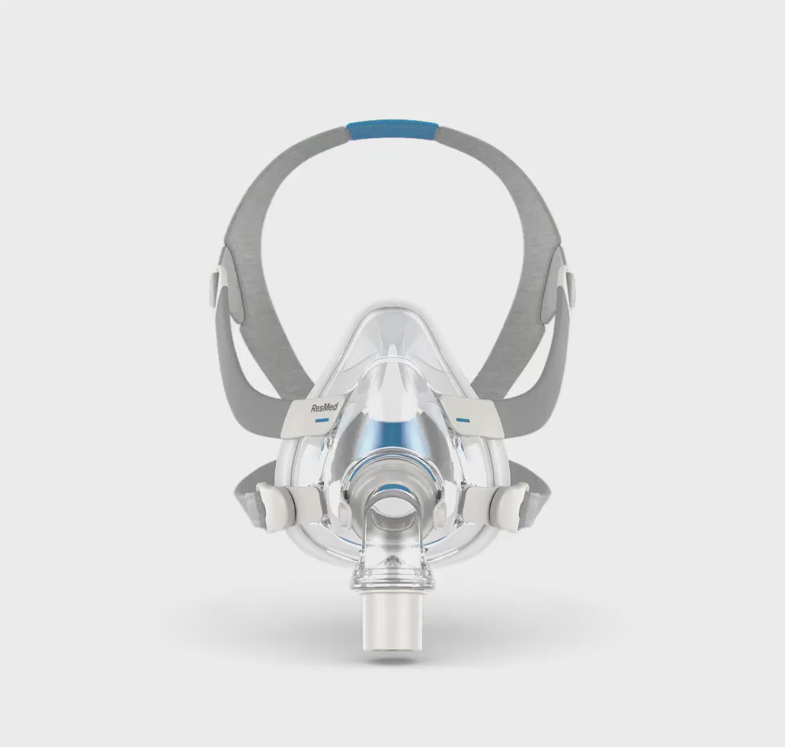 360 view of the ResMed AirFit F20 full face CPAP mask