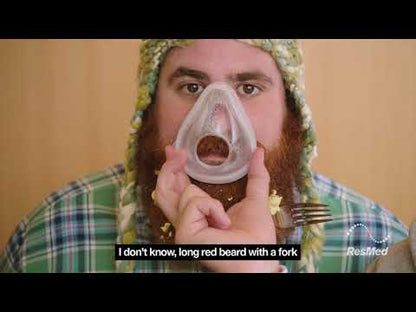 Video showing how the ResMed AirTouch F20 full face cushion fits all types of faces