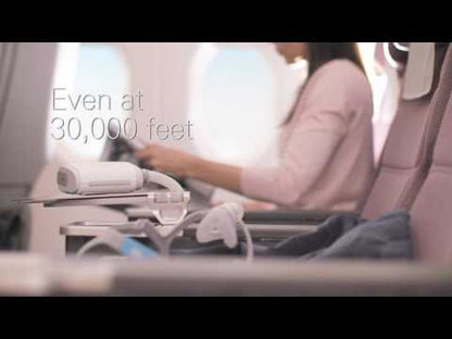 Video showcasing the ResMed AirMini CPAP machine on an airplane